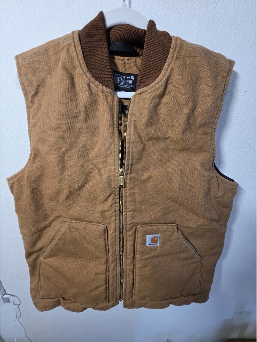 NWT Men's Carhartt Vest Brown Relaxed Fit Large Tall